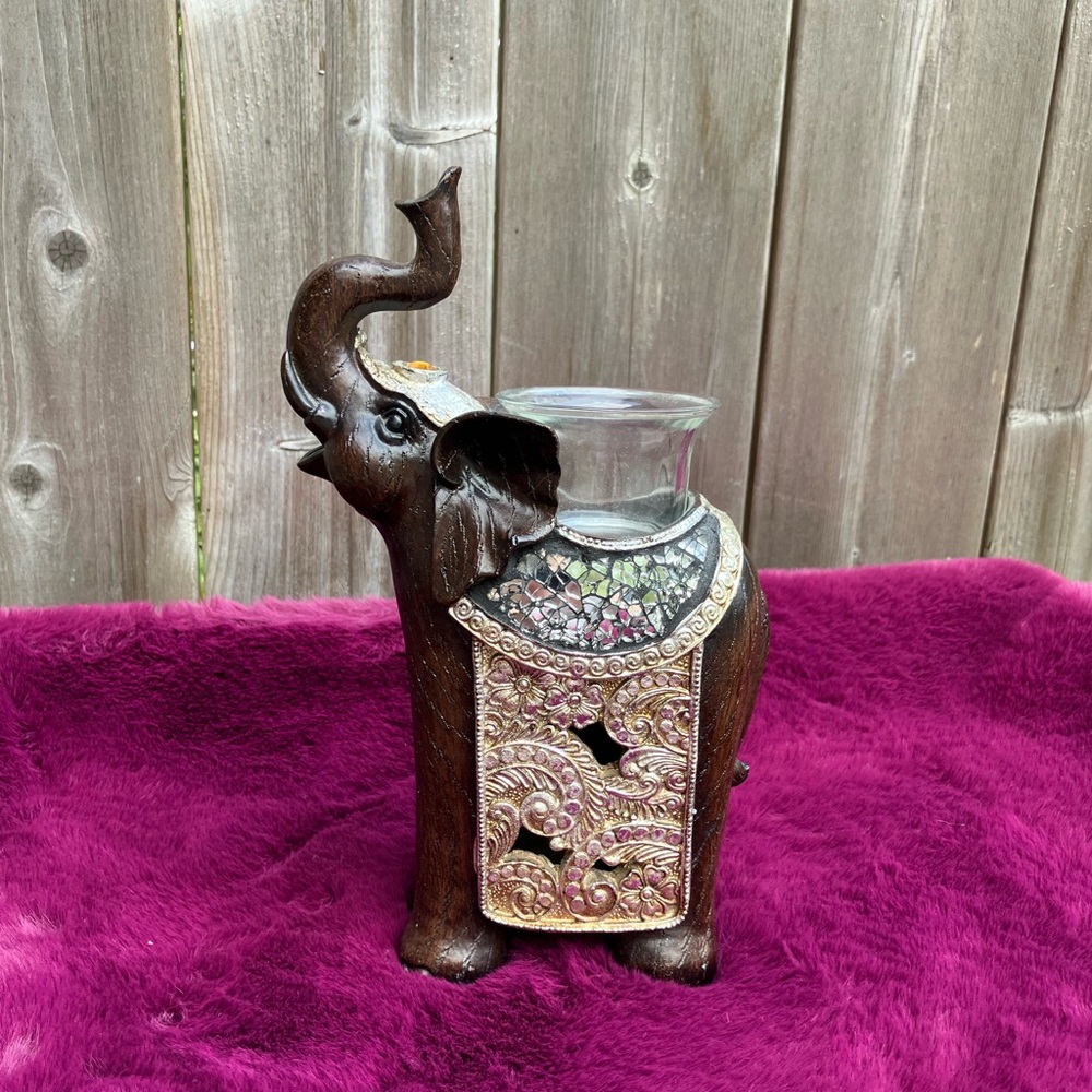Vintage Elephant Candle Holder